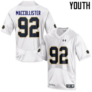 Notre Dame Fighting Irish Youth Jonathon MacCollister #92 White Under Armour Authentic Stitched College NCAA Football Jersey FUQ7699TL